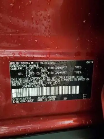 2019 TOYOTA RAV4 XLE  