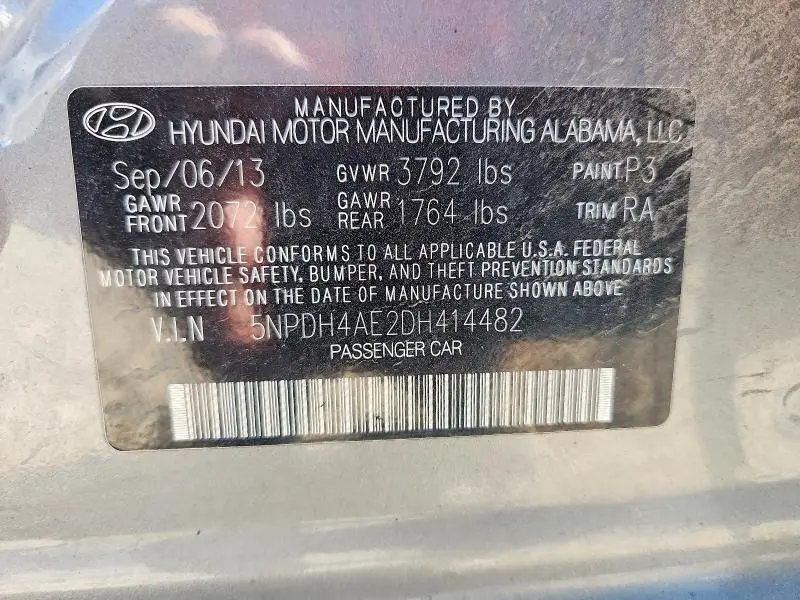 2013 HYUNDAI ELANTRA GLS  