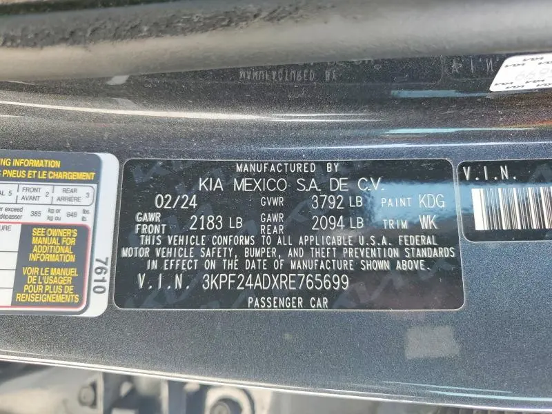 2024 KIA FORTE LXS  