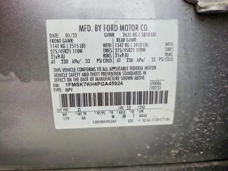 2023 FORD EXPLORER ST-LINE  