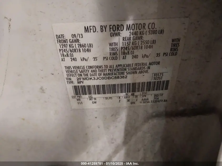 2013 FORD EDGE SEL