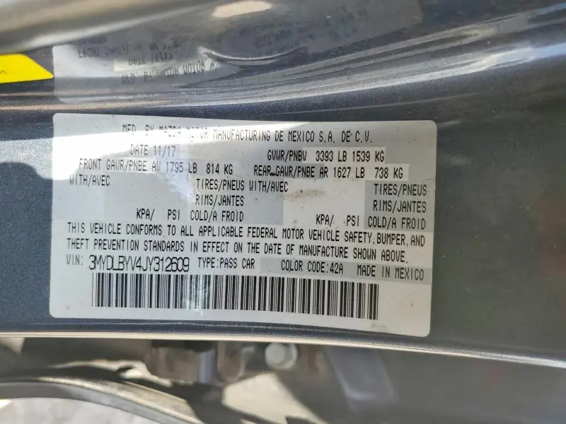 2018 TOYOTA YARIS IA BASE  