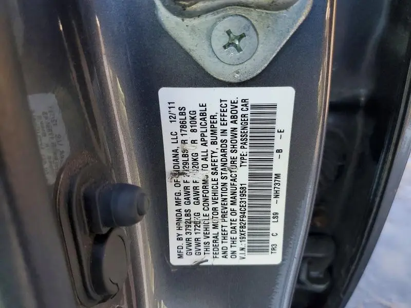 2012 HONDA CIVIC EXL  