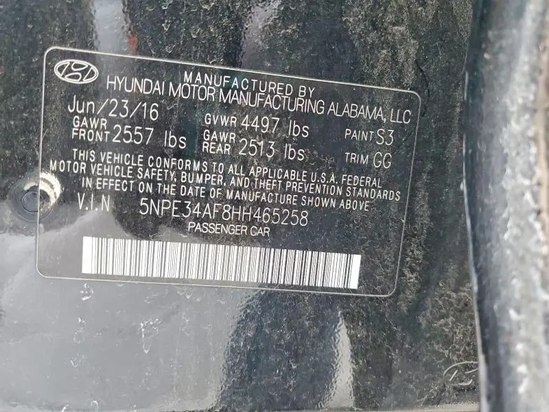 2017 HYUNDAI SONATA SPORT  