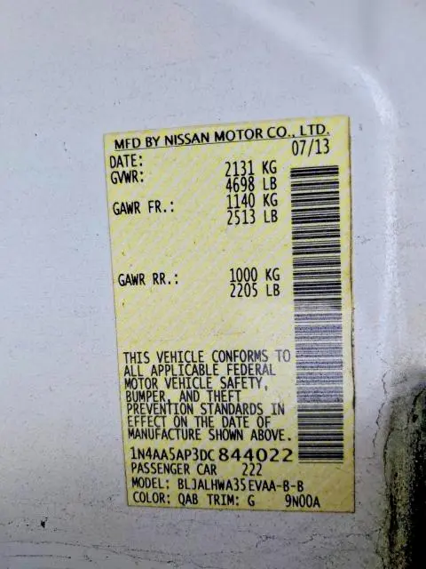 2013 NISSAN MAXIMA S  