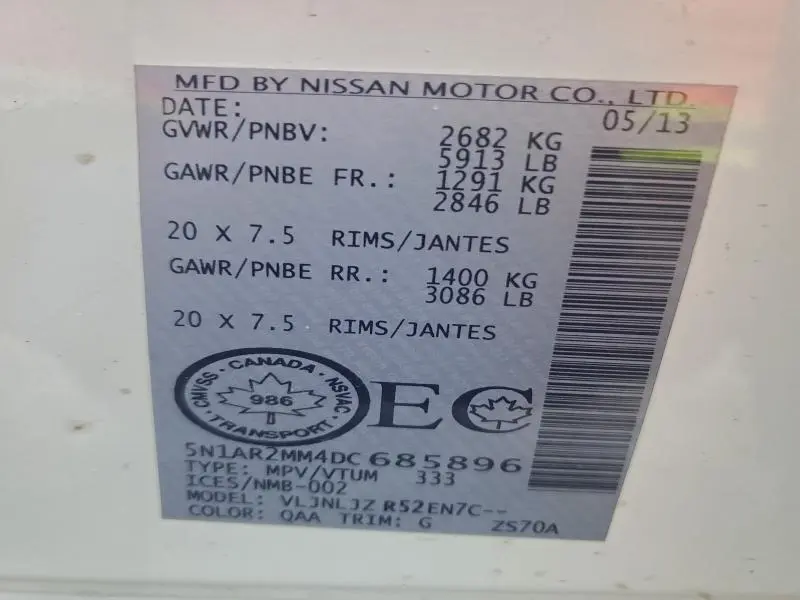 2013 NISSAN PATHFINDER S  