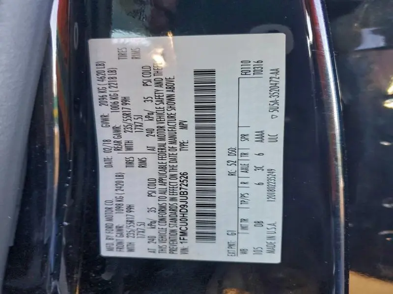 2018 FORD ESCAPE SEL  