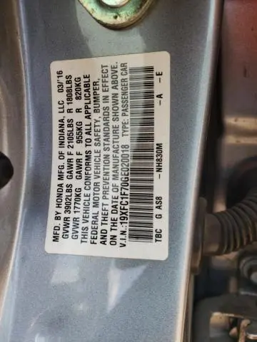2016 HONDA CIVIC EXL  