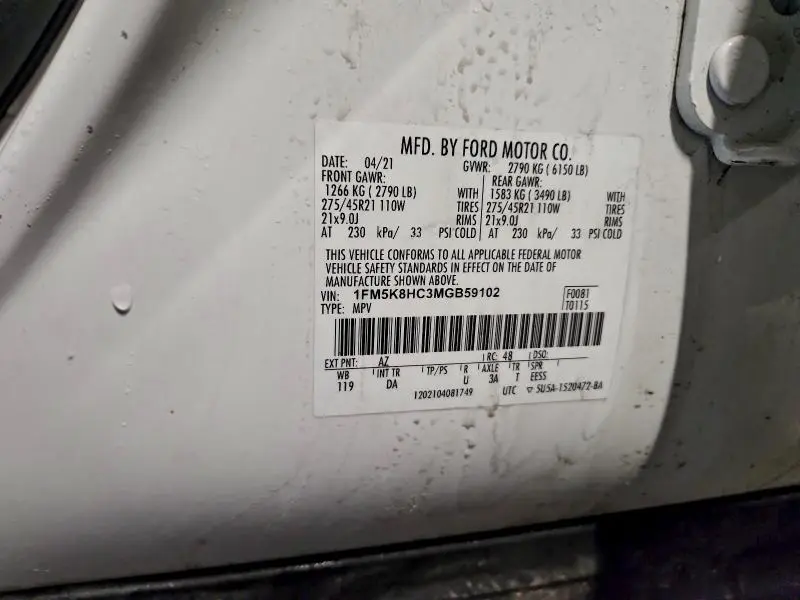 2021 FORD EXPLORER PLATINUM  