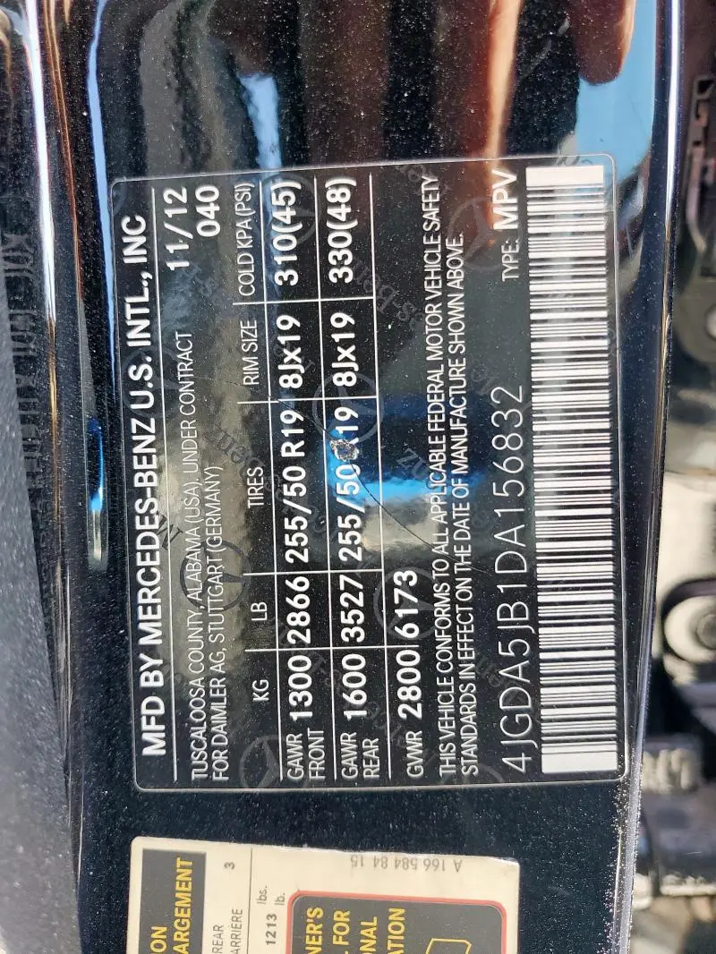 2013 MERCEDES-BENZ ML 350  