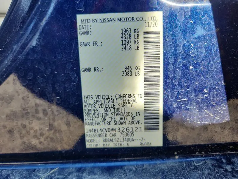 2021 NISSAN ALTIMA SR  