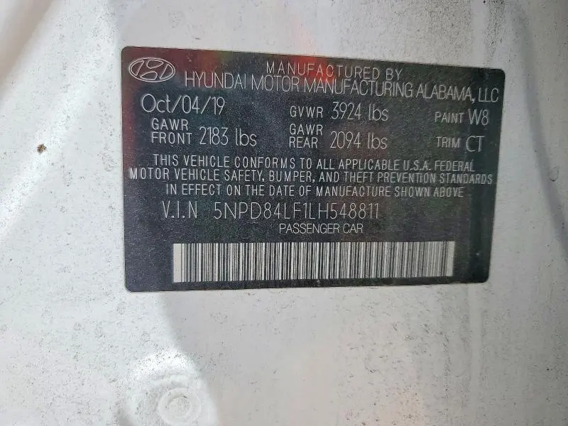 2020 HYUNDAI ELANTRA SEL  