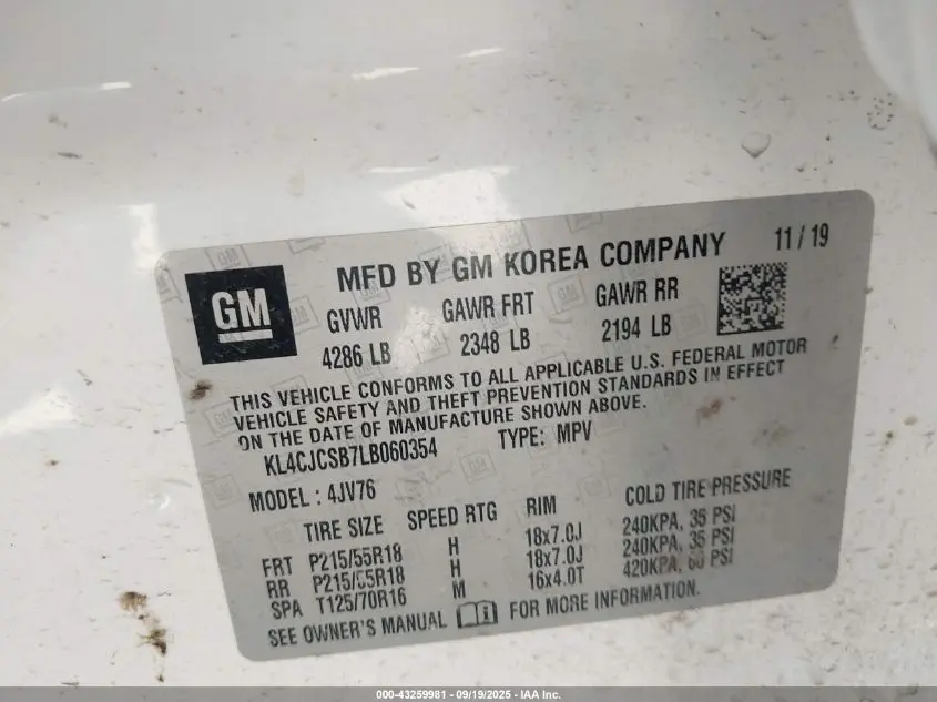 2020 BUICK ENCORE FWD ESSENCE