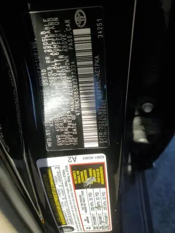 2011 TOYOTA AVALON BASE  