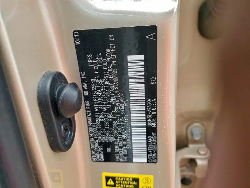 2013 TOYOTA HIGHLANDER LIMITED  