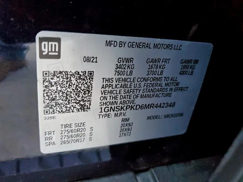 2021 CHEVROLET TAHOE K1500 Z71  