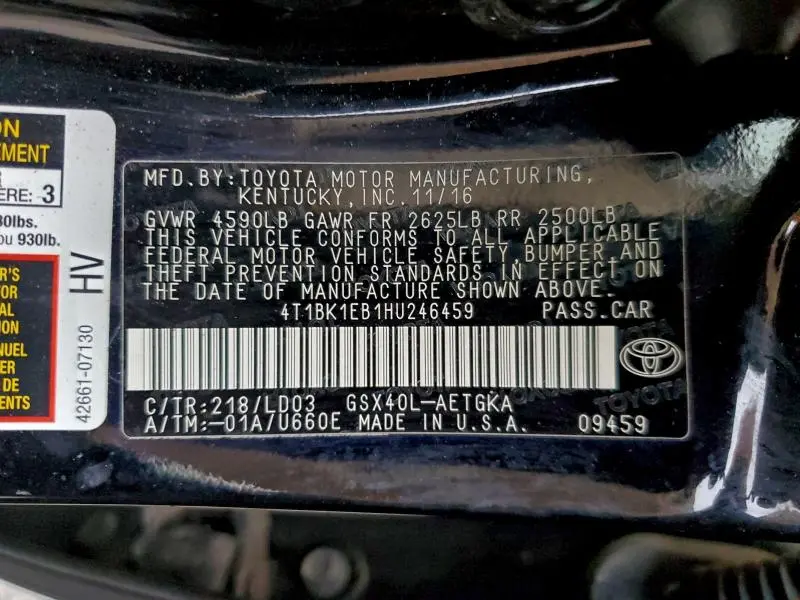 2017 TOYOTA AVALON XLE  