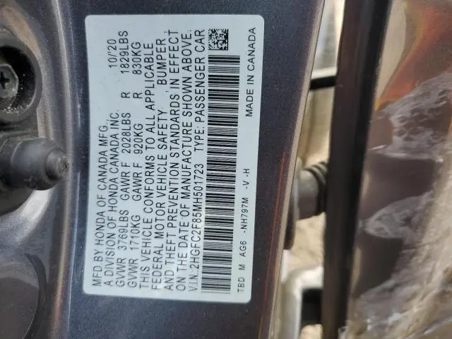 2021 HONDA CIVIC SPORT  
