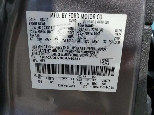 2012 FORD ESCAPE XLT  