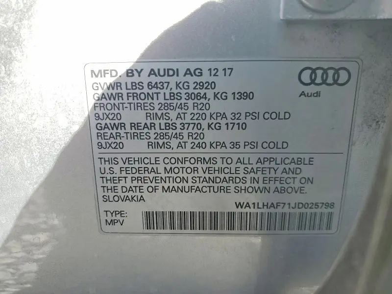 2018 AUDI Q7 PREMIUM PLUS  