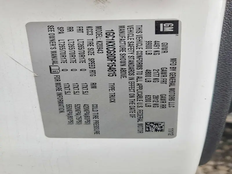 2013 CHEVROLET SILVERADO K2500 HEAVY DUTY LT  