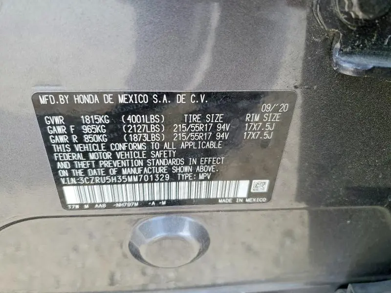 2021 HONDA HR-V LX  