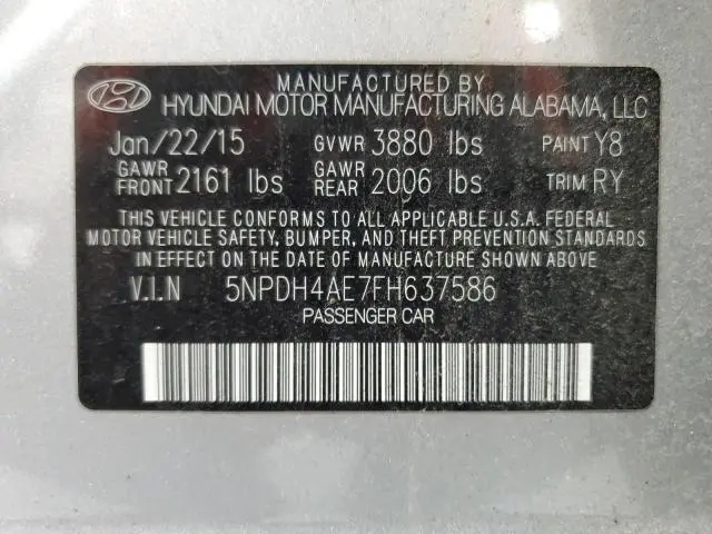 2015 HYUNDAI ELANTRA SE  