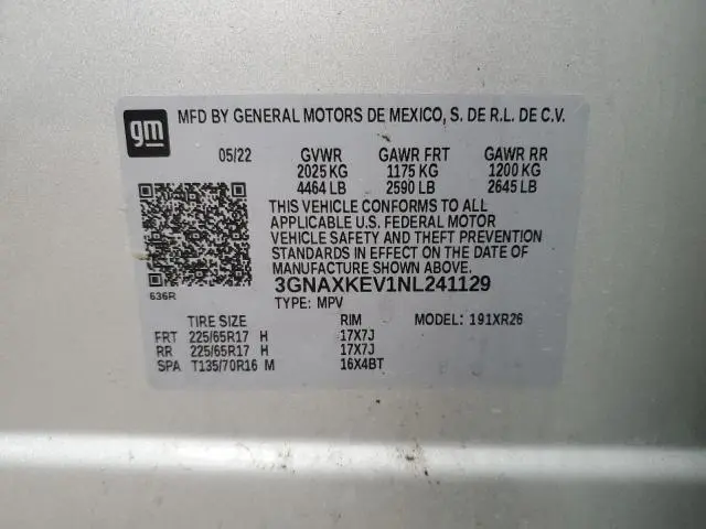 2022 CHEVROLET EQUINOX LT  