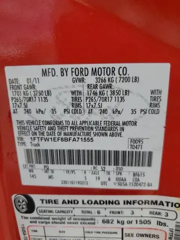 2011 FORD F150 SUPERCREW  