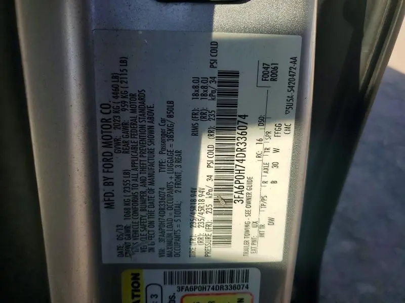 2013 FORD FUSION SE  