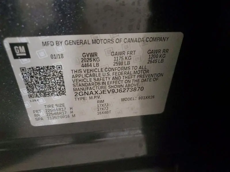 2018 CHEVROLET EQUINOX LT  