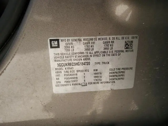 2017 CHEVROLET SILVERADO K1500 LT  