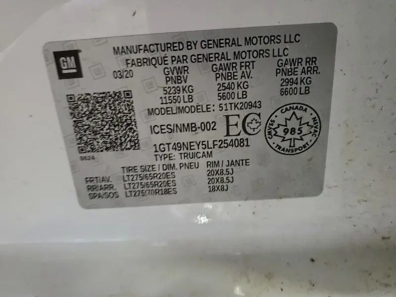 2020 GMC SIERRA K2500 SLT  