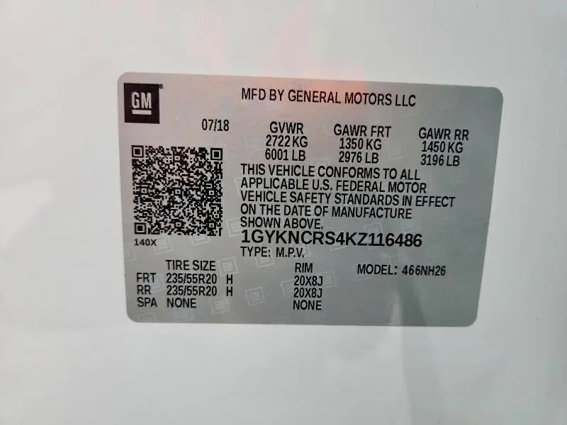 2019 CADILLAC XT5 LUXURY  