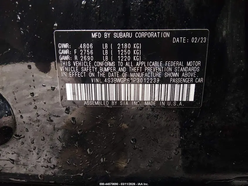 2023 SUBARU LEGACY TOURING XT