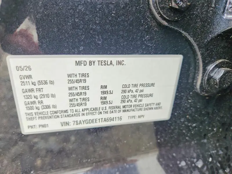 2026 TESLA MODEL Y   