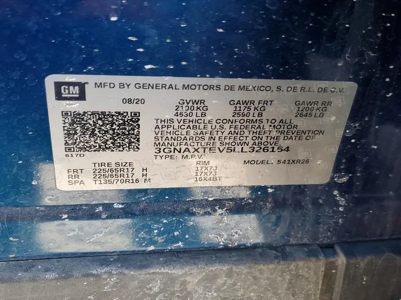 2020 CHEVROLET EQUINOX LT  