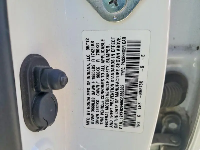 2012 HONDA CIVIC LX  
