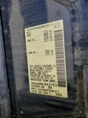 2013 NISSAN MAXIMA S