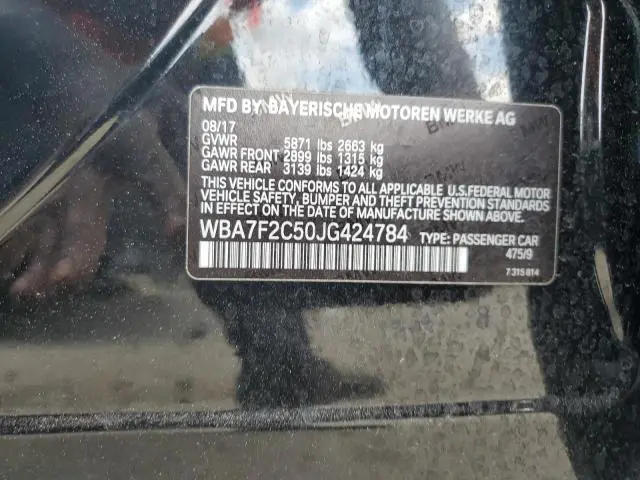 2018 BMW 750 XI  