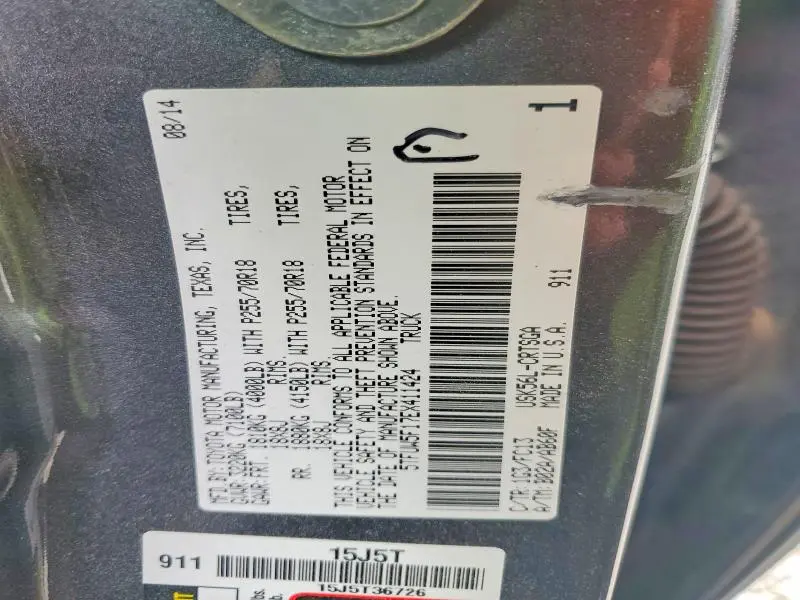 2014 TOYOTA TUNDRA SR5  