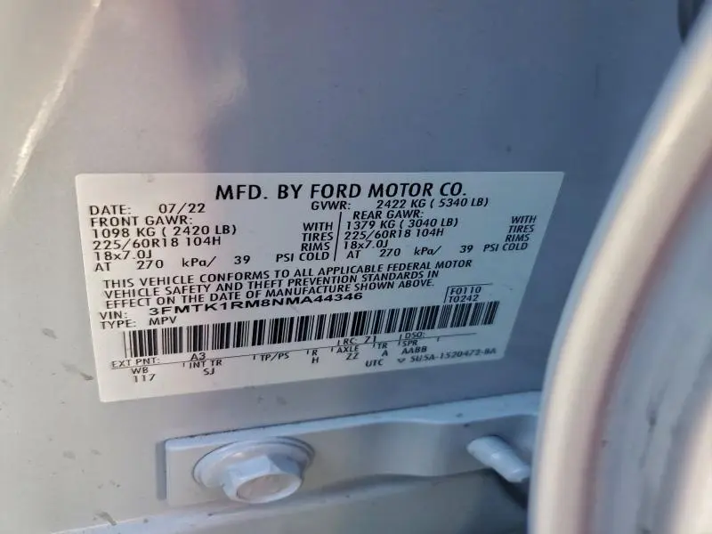 2022 FORD MUSTANG MACH-E SELECT  