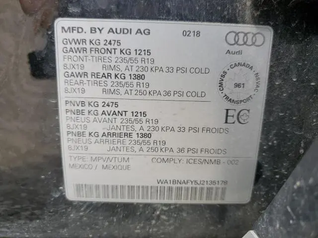 2018 AUDI Q5 PREMIUM PLUS  