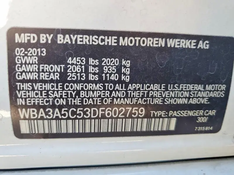 2013 BMW 328 I  
