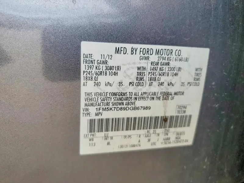 2013 FORD EXPLORER XLT  