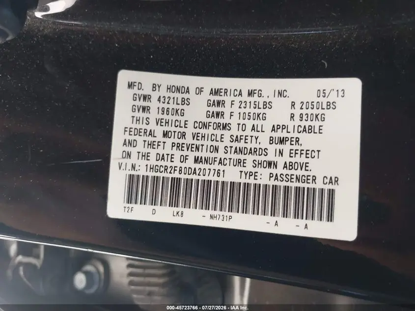 2013 HONDA ACCORD EX-L