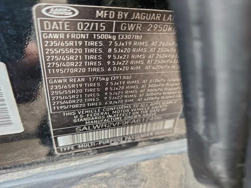 2015 LAND ROVER RANGE ROVER SPORT HSE  