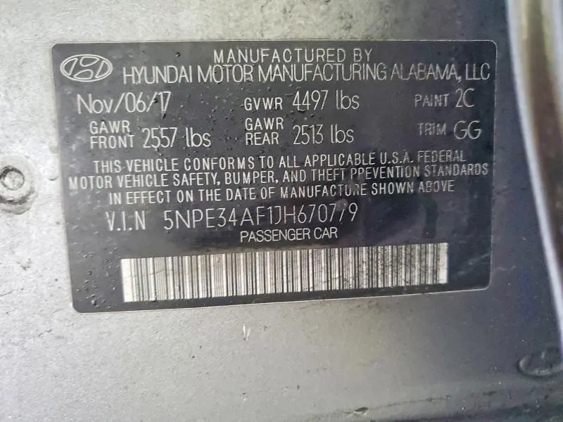 2018 HYUNDAI SONATA SPORT  