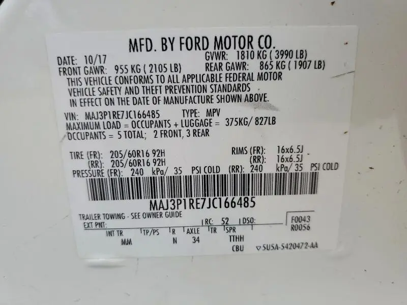 2018 FORD ECOSPORT S  
