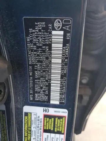 2017 TOYOTA COROLLA L  